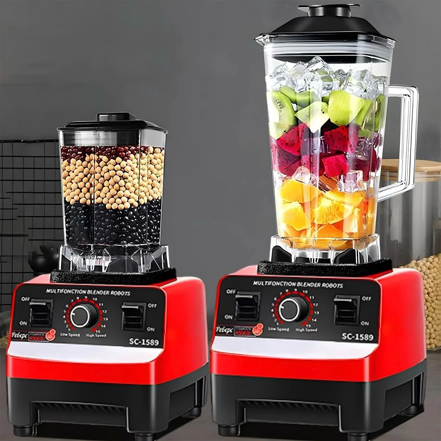 Silver Crest SC-1589 Commercial Heavy-Duty Multifunction Blender – 4500W | 2L High-Speed Food & Smoothie Blender