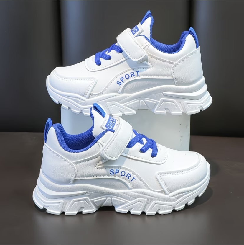 Kids Sports Stride Chunky Sneakers -White and Blue