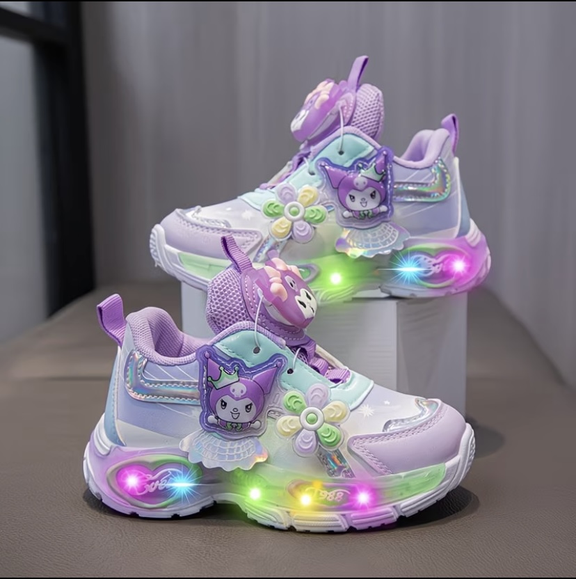 Kids Rainbow Glow LED Sneakers -Purple